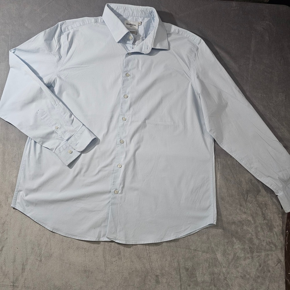 Goodfellow & Co Mens XXL Light Blue Standard Fit‎ Long Sleeve Button Down Shirt